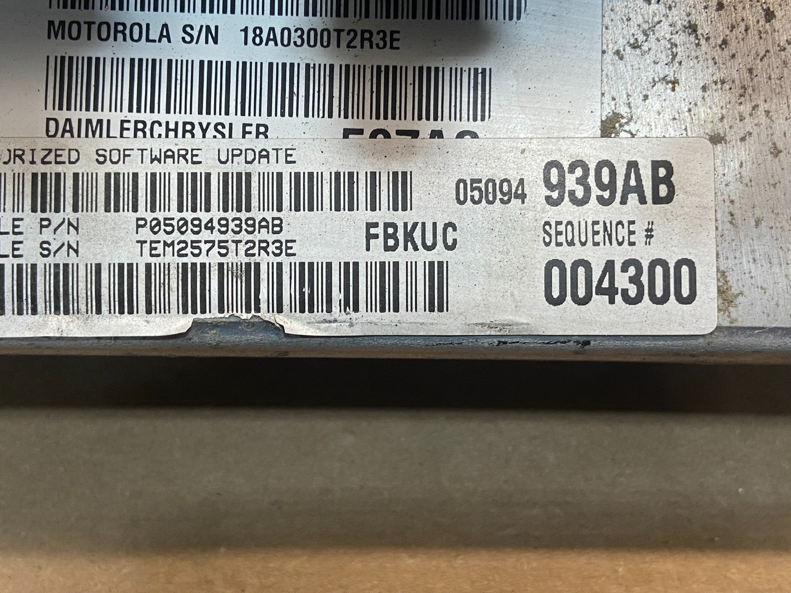 2006 Jeep Liberty 3.7L Engine Computer Module p05094939ab ECU ECM AE7742 DW2