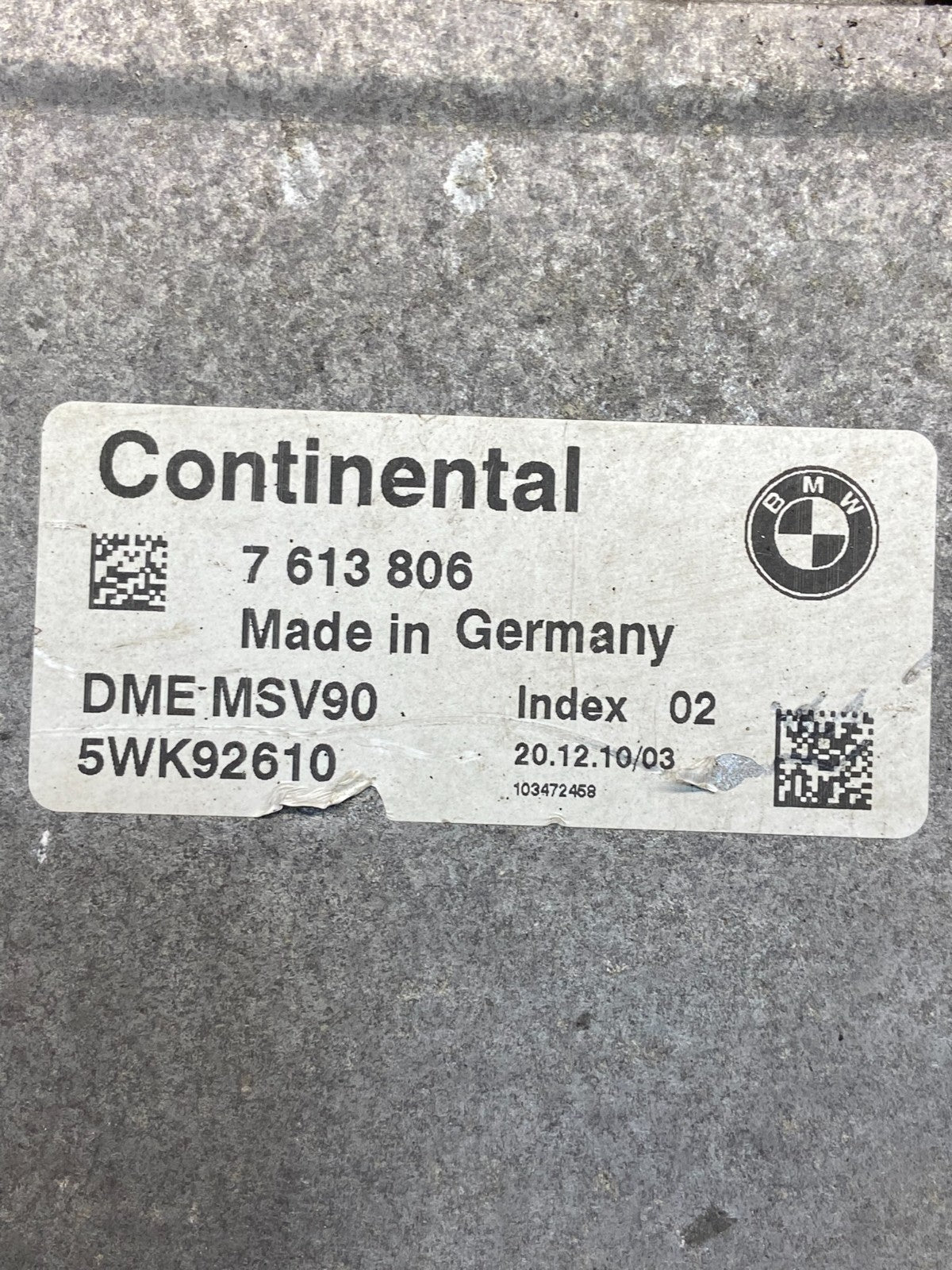 2011 to 2012 BMW X3 Engine Computer Module ECM 7613806 AF9139 PS2