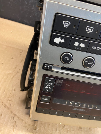 2005 to 2006 Infiniti G35 Radio Player Climate Control Panel Bezel AC9231 DG1