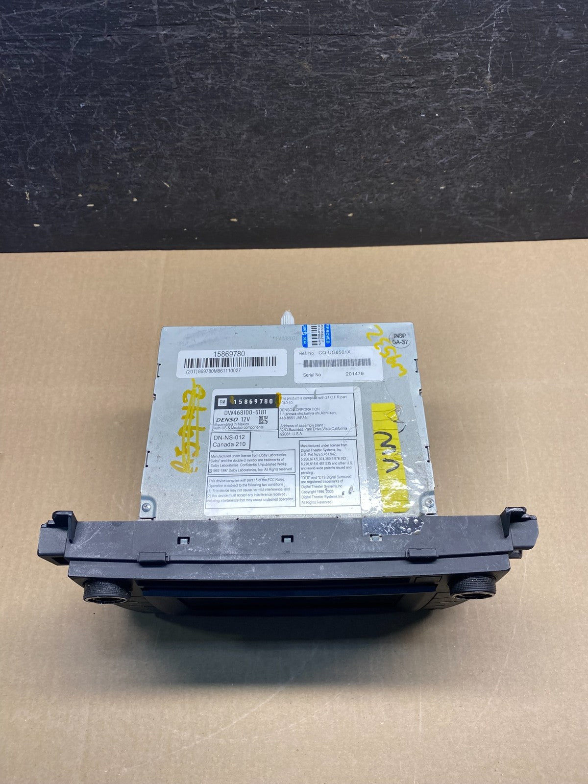 2009 2010 2011 Cadillac DTS Navigation Radio Assembly 15869780 AG7442 DG5