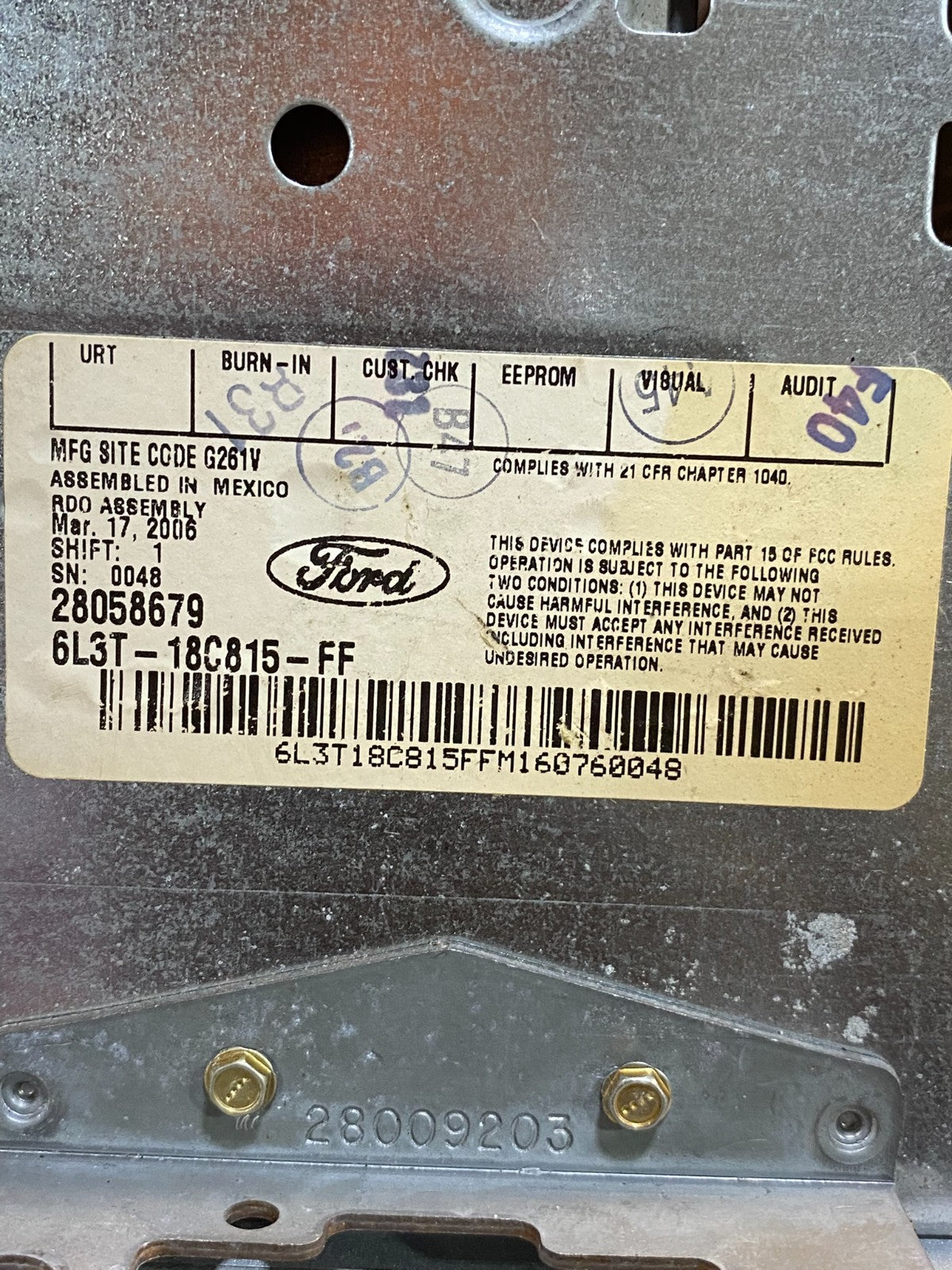 2004 to 2008 Ford F150 Mustang Radio Stereo Audio AM/FM ai7103 DG6