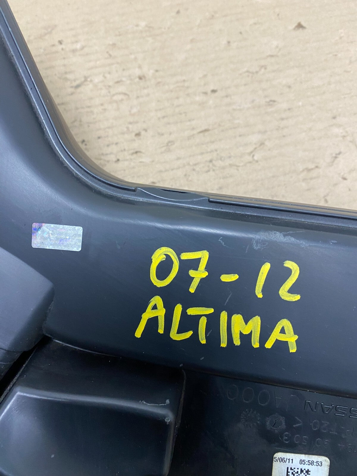 2007 to 2013 Nissan Altima 2.5L Air Duct Tube Resonator 16554-JA000 OEM G7182 DG7