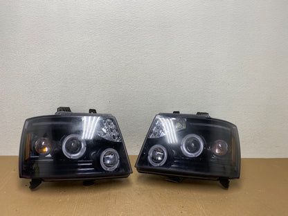 2007-2013 Chevrolet Suburban Tahoe Left+Right Set LED Black Headlights AC5796 DG0