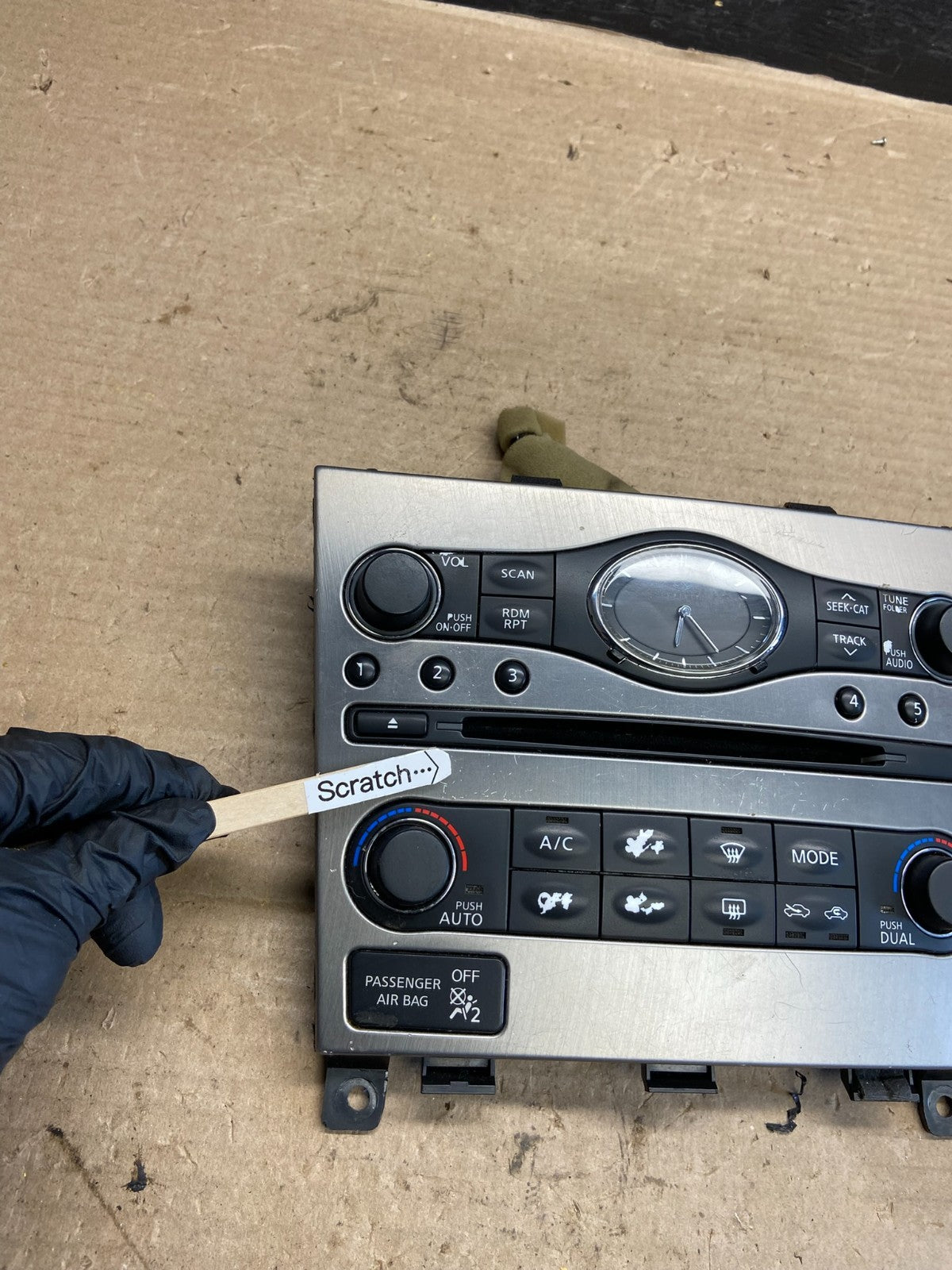2009 to 2013 Infiniti G37 Radio Player Climate Control Panel Bezel AH3743 DG1