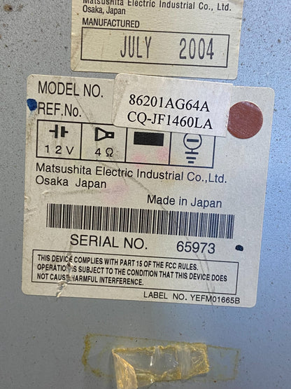 2005 to 2009 Subaru Legacy AM FM CD Radio Climate Control Player AF9393 DG6