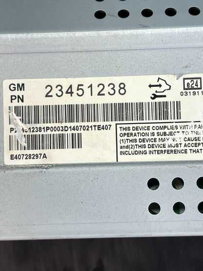 2013 2014 2015 Chevrolet Malibu Display Dash Screen Radio Information AD5935 DG12