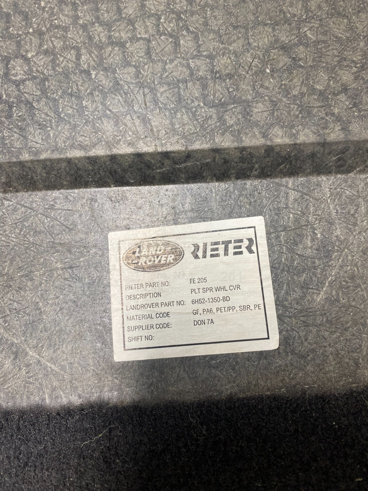 2008 to 2012 Land Rover Lr2 Rear Trunk Boot Floor Mat Carpet j1489 PS6
