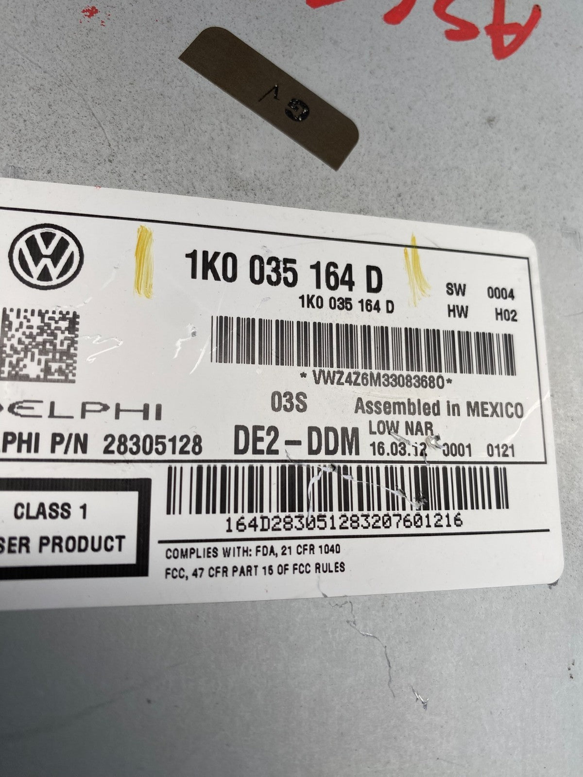 2011 to 2014 Volkswagen Passat Jetta Radio CD Player AM/FM AB9574 DG4