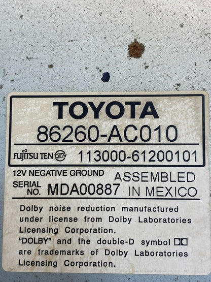 2005 2006 2007 Toyota Avalon Stereo Cassette Player AD1586 DW6