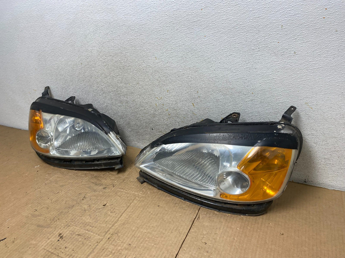 2001 - 2003 Honda Civic Coupe Headlights Halogen Left+Right Side AI8167 DW1