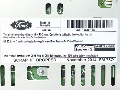 2013 2014 2015 Ford Fusion Radio Audio Receiver AM FM CD MP3 ai0580 DG9