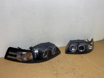 1999 to 2004 Ford Mustang Left+Right Set Side Black LED Headlights AD1076 DG2