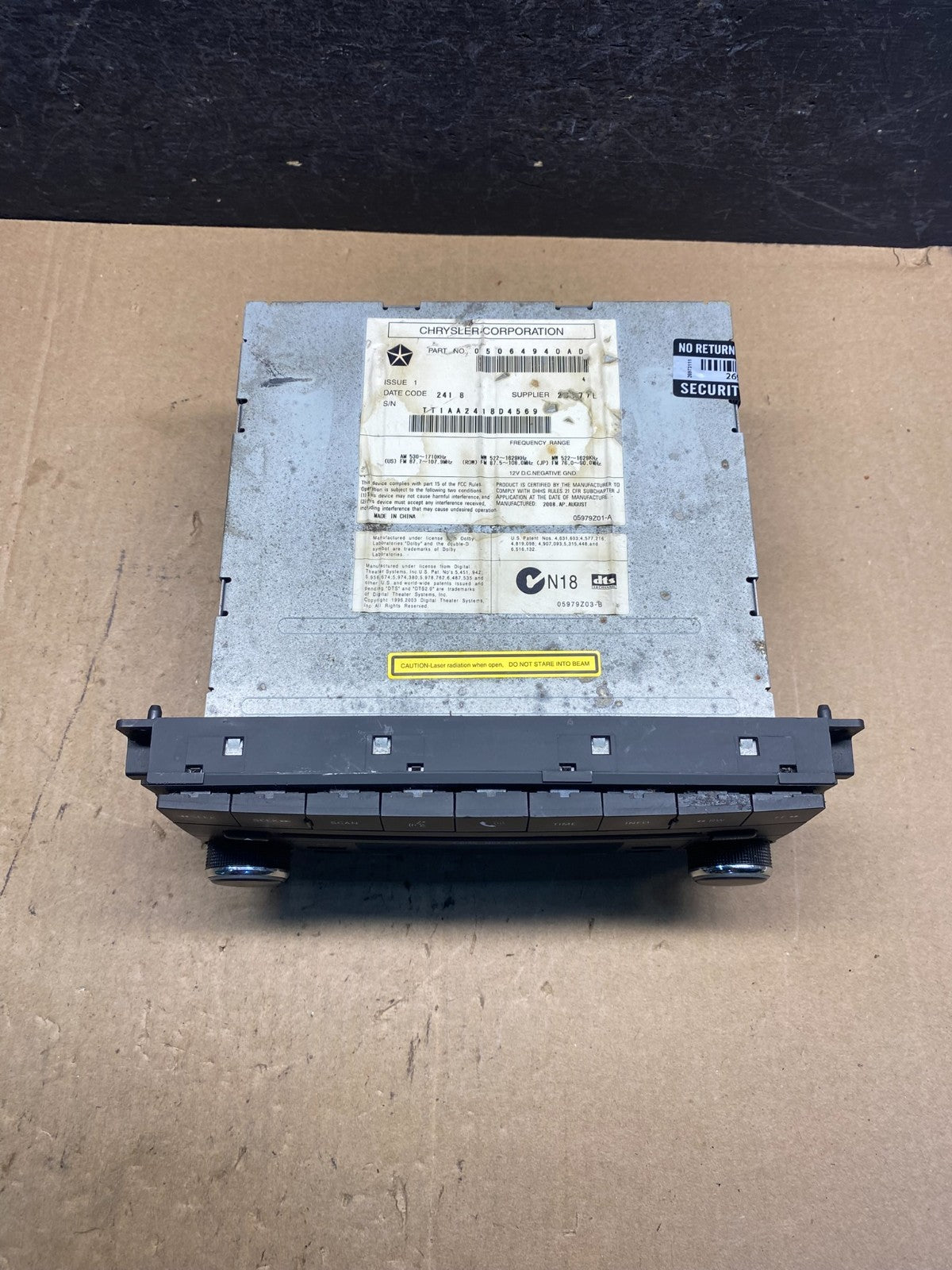 2007-2012 Chrysler Dodge Jeep Ram Radio CD MP3 AUX Receiver AE7813 DW3