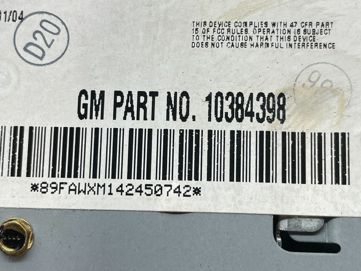 2005 - 2006 Chevy Equinox Cd Radio AM/FM ai0567 DG9