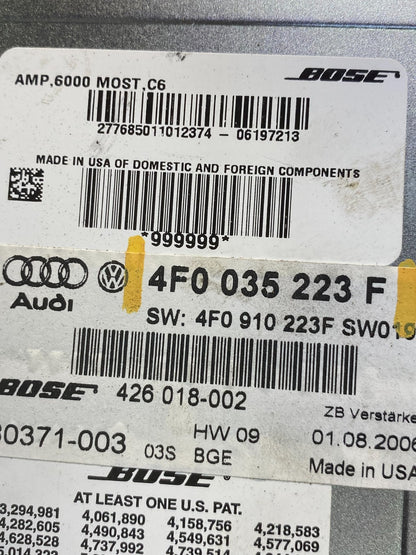 2007-2011 Audi A6 C6 Audio System Sound Amplifier OEM 4f0035223f AC0470 DG2