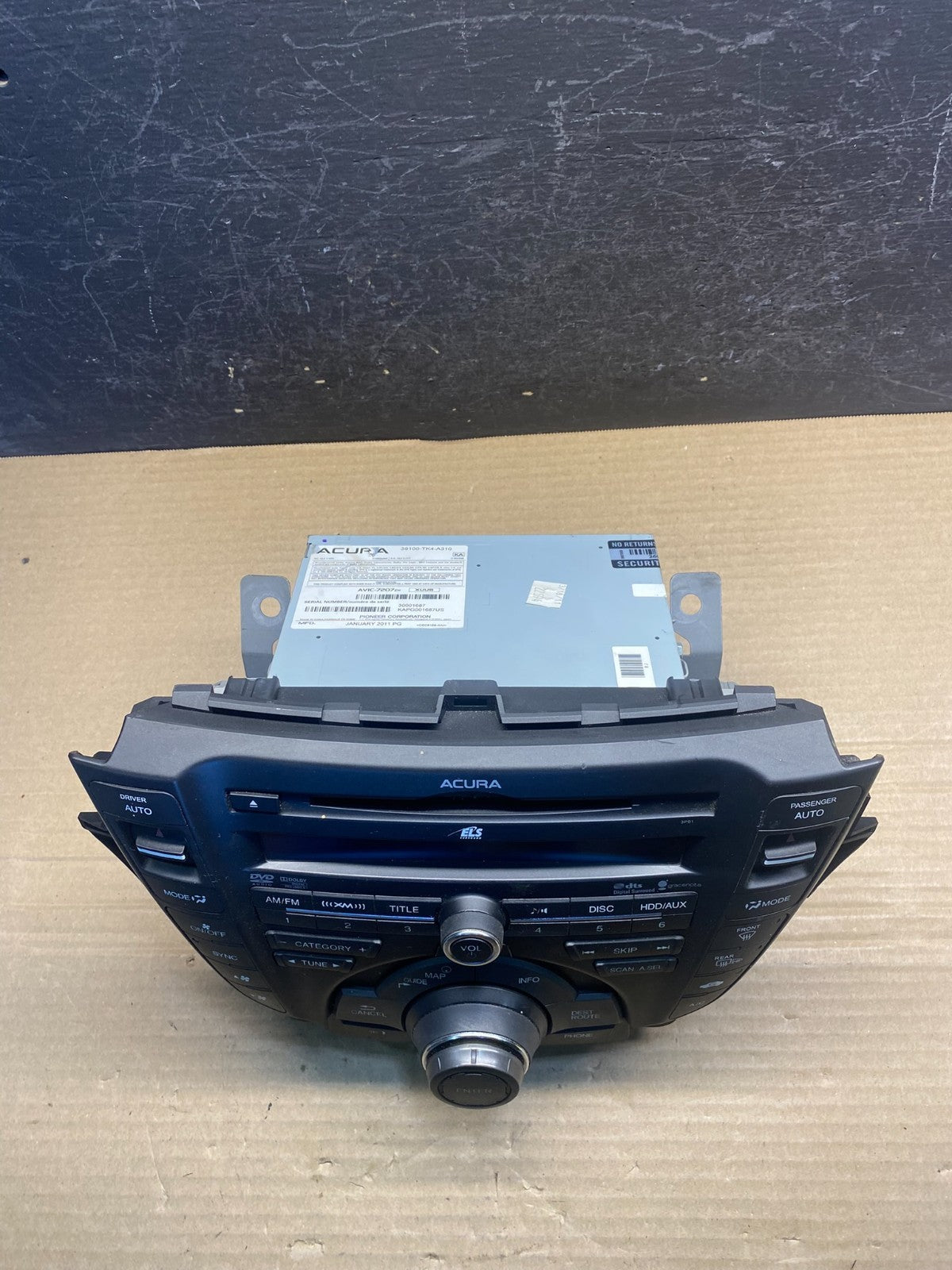 2012 2013 2014 Acura TL AM FM CD MP3 DVD HDD Navigation Radio Player AF3867 DW3