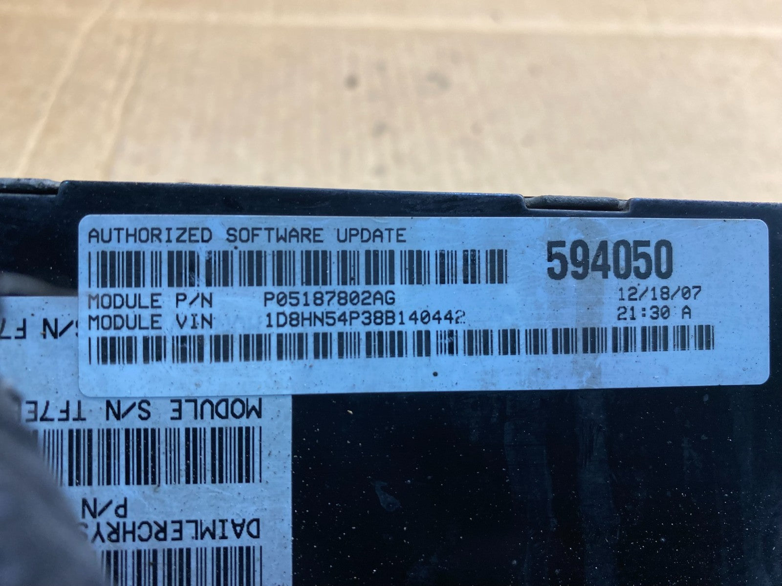 2008 Chrysler Caravan Town & Country 3.8L Engine Control p05187802ag ab3757 DG2