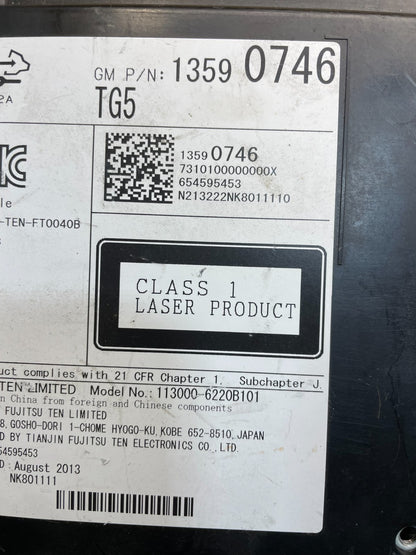 2014 Buick Regal CD Audio Player Stereo OEM y7396 DG5