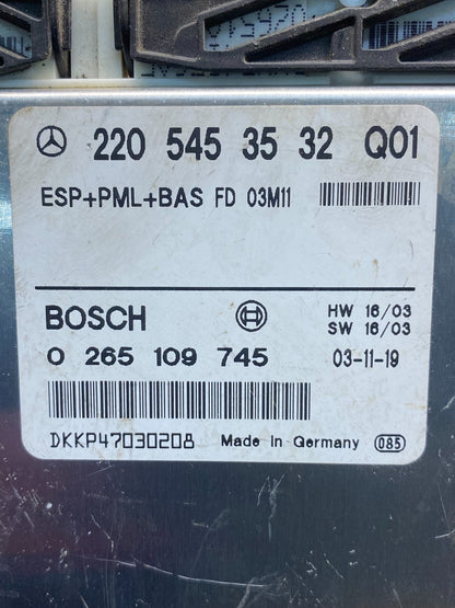 2003 - 2006 Mercedes S430 S500 ABS ESP Control Module Unit AH3342 DW2