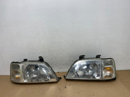 1997 to 2001 Honda CR-V Crv Left+Right Set Chrome Headlights Halogen AF4711 DW0