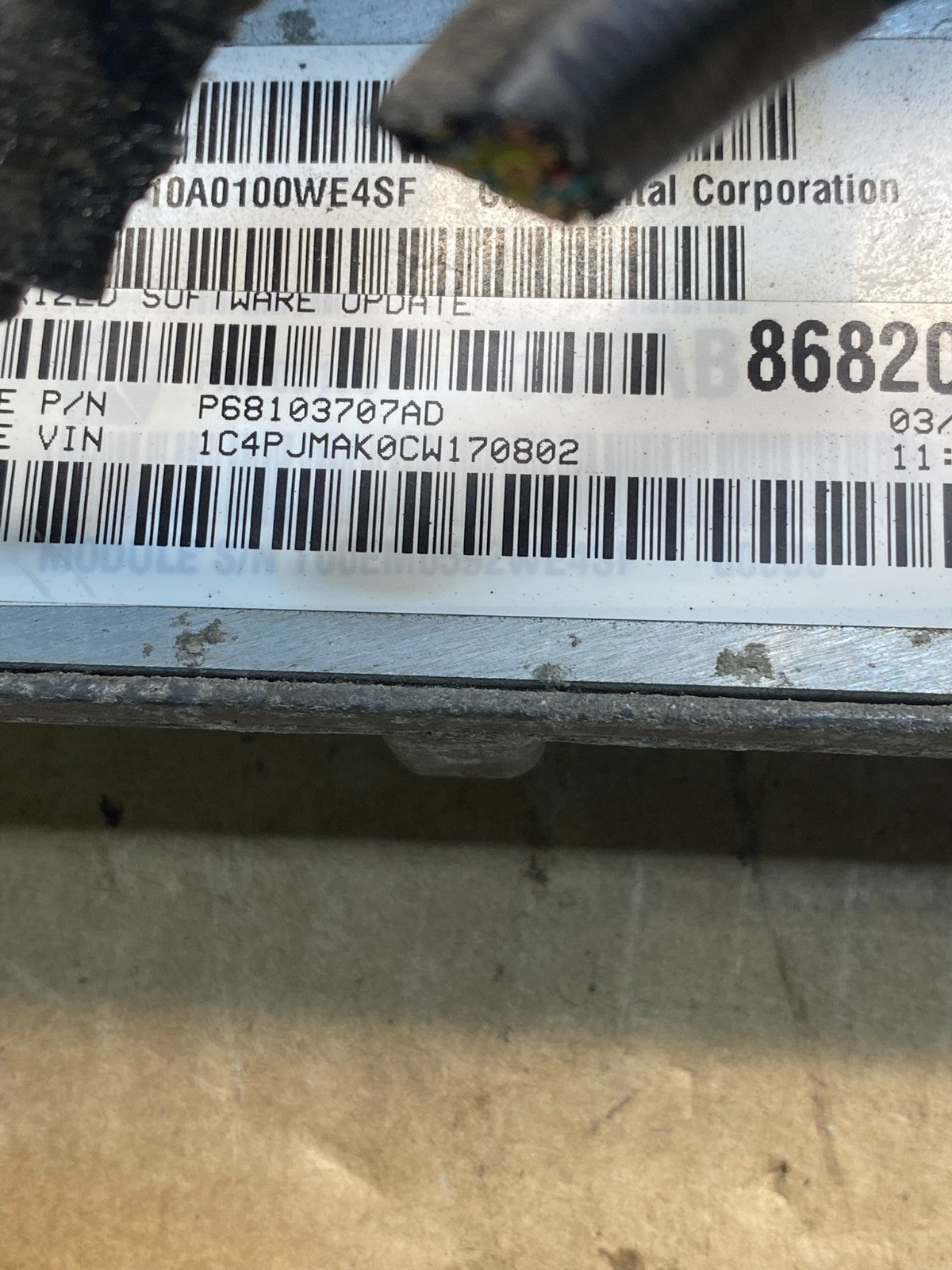 2012 Jeep Liberty 3.7L Engine Control Unit ECU ECM P68103707AD AG7015 DG2