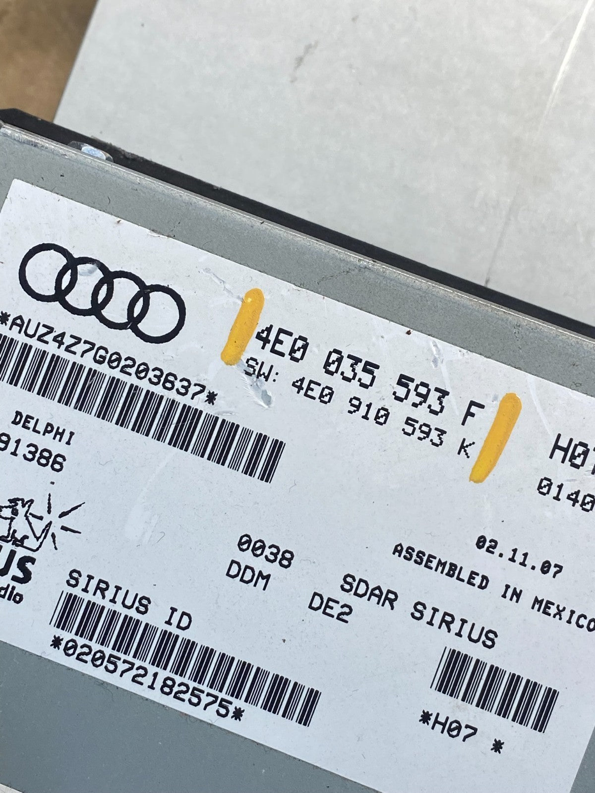 2008 - 2012 Audi A4 Radio Receiver Audio Control Module 3 Pcs Set AH7442 DG4