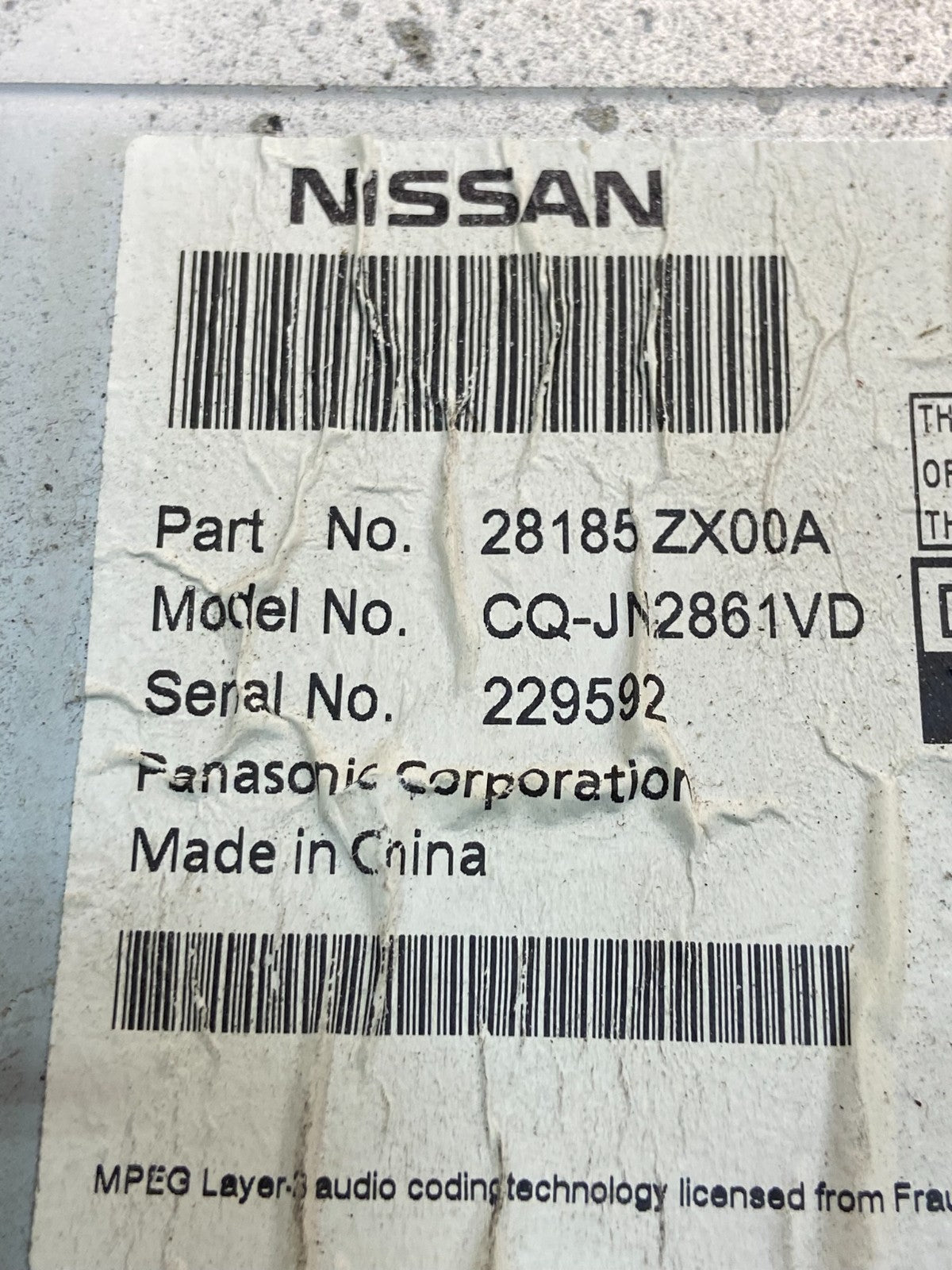 2010 to 2012 Nissan Altima Radio Cd Mp3 Player AUX Climate Control AG1674 DG6