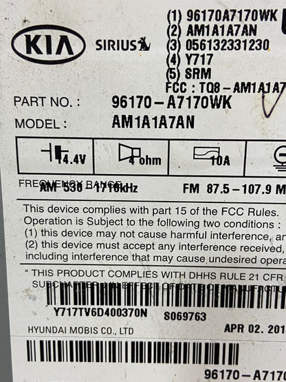 2014 - 2016 Kia Forte Am Fm Cd Player Radio Receiver AE4531 DG6