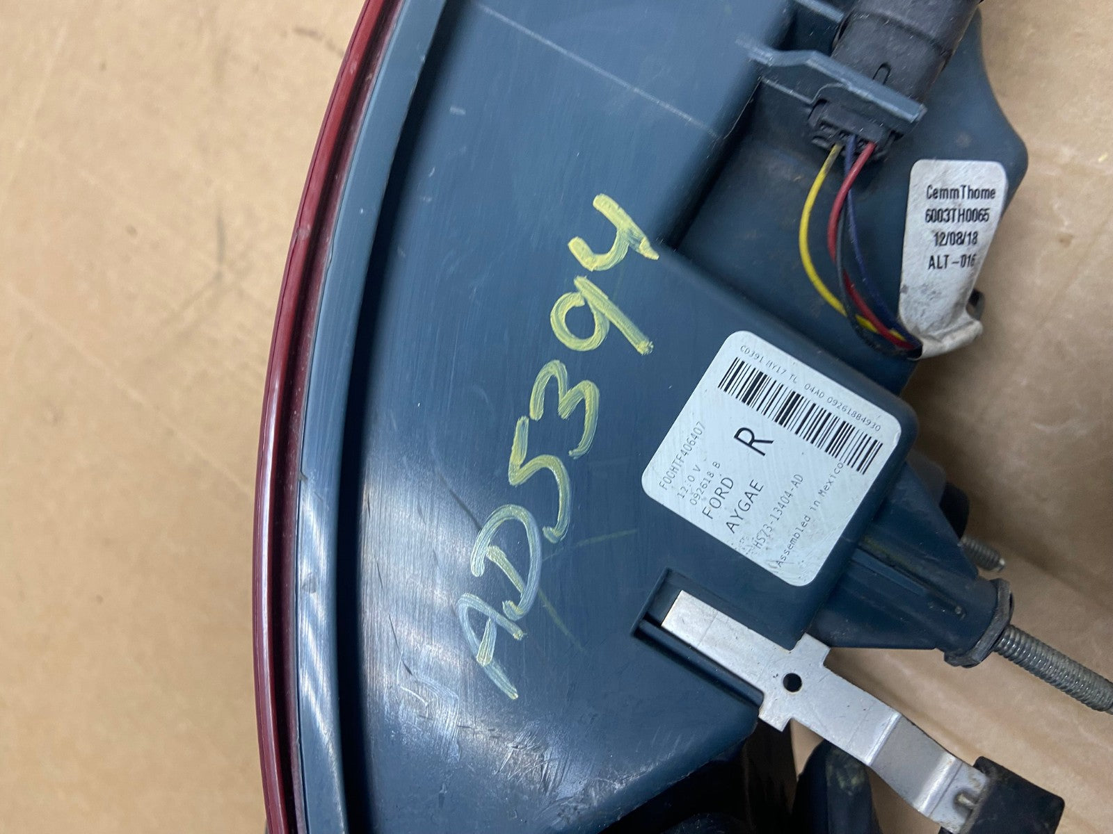 2017 - 2018 Ford Fusion Right Passenger RH Side Tail Light AD5394 LK6