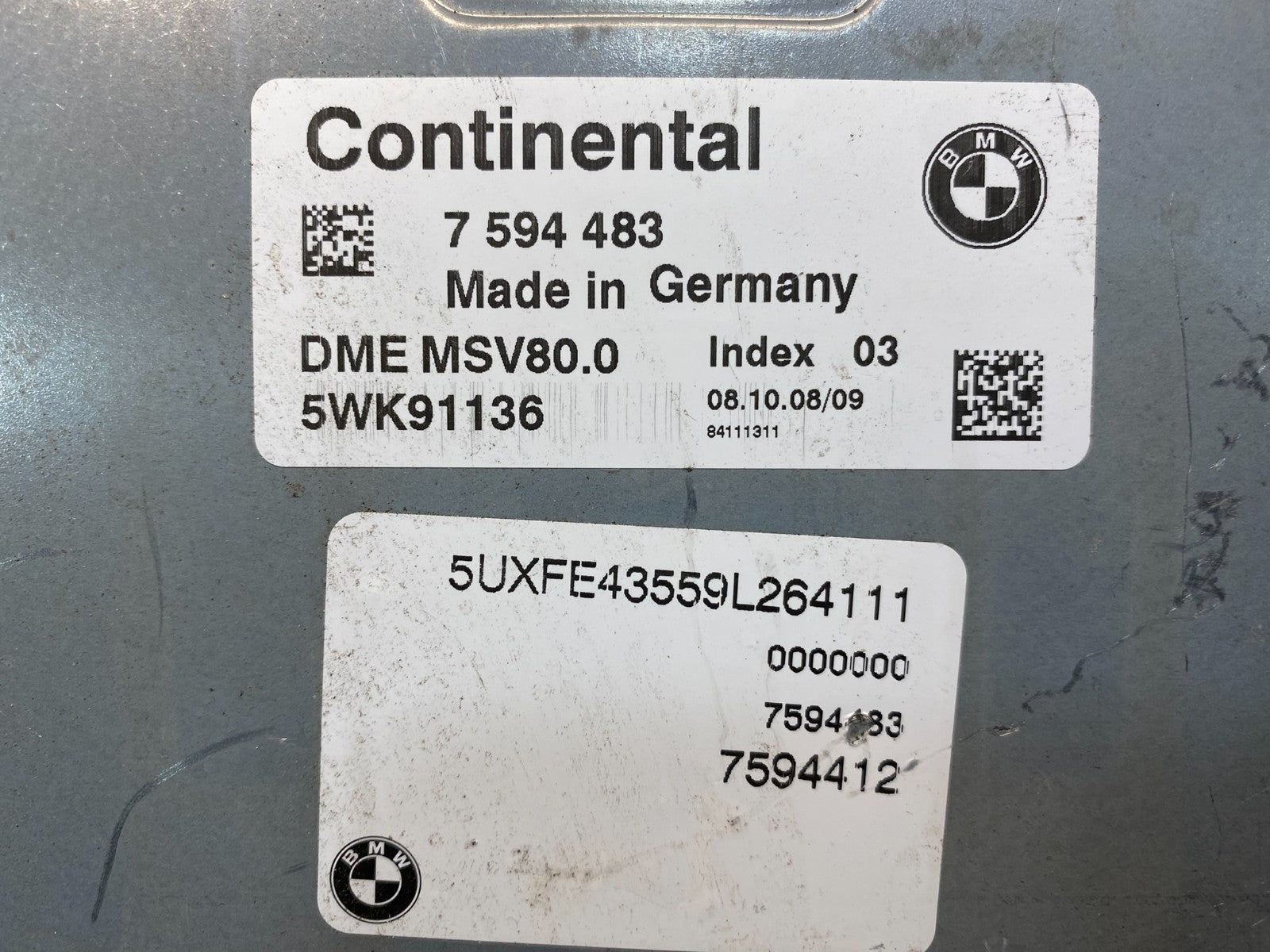 2007 to 2010 Bmw 323i Ecm Ecu Engine Computer 7594483 AD9799 DW2