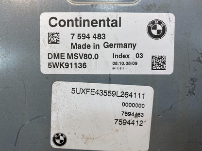 2007 to 2010 Bmw 323i Ecm Ecu Engine Computer 7594483 AD9799 DW2