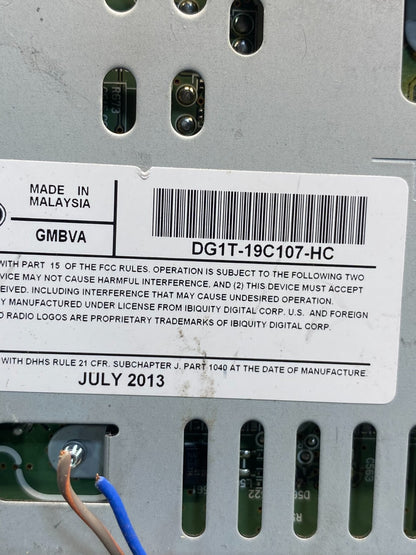 2013 2014 2015 Ford Taurus Radio Stereo CD Player Receiver AM FM Audio AD4970 DG6