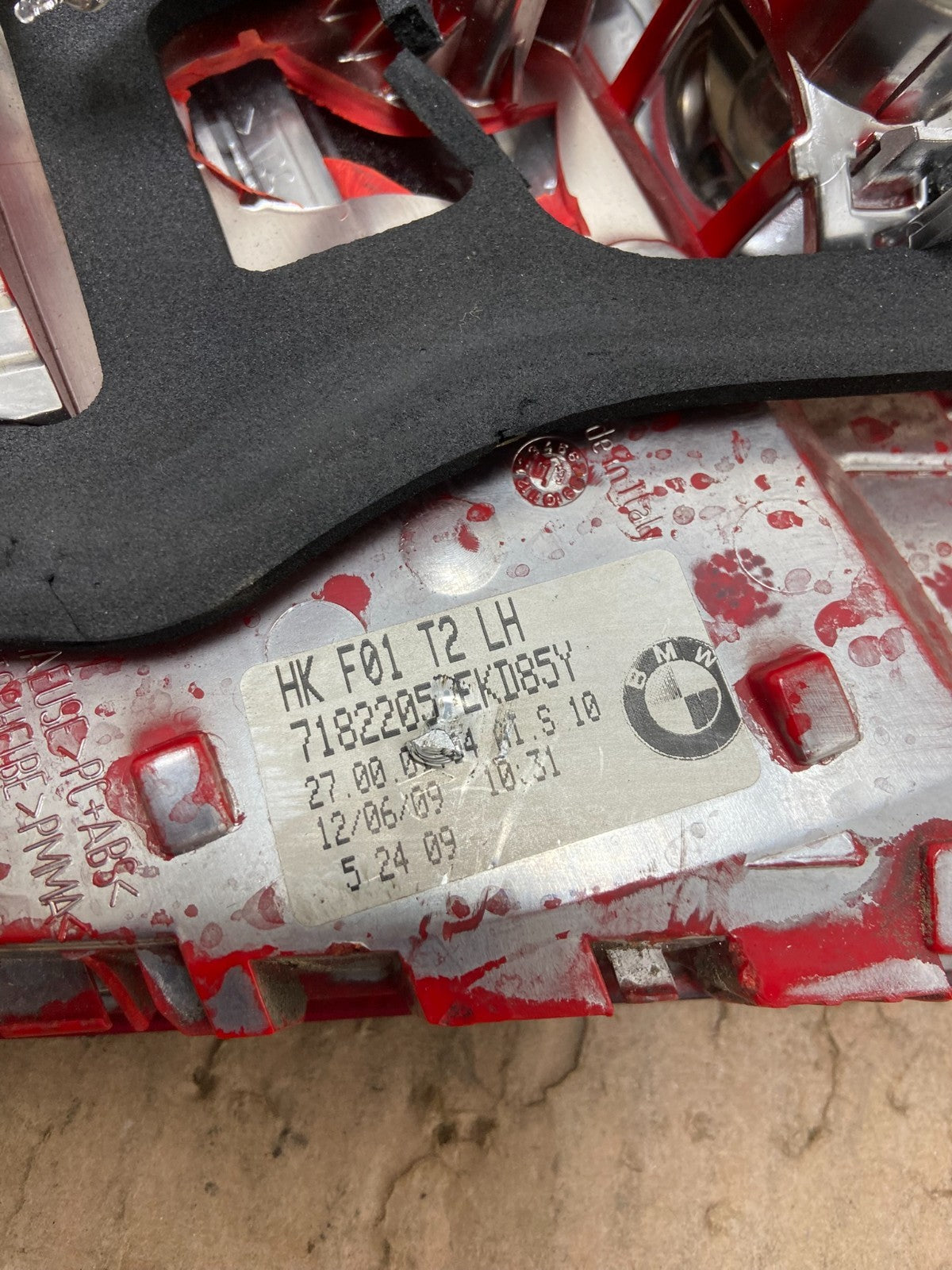 2009-2012 BMW 7-Series F01 F02 750i 750Li Left Driver Inner Tail Light Y0548 DW6