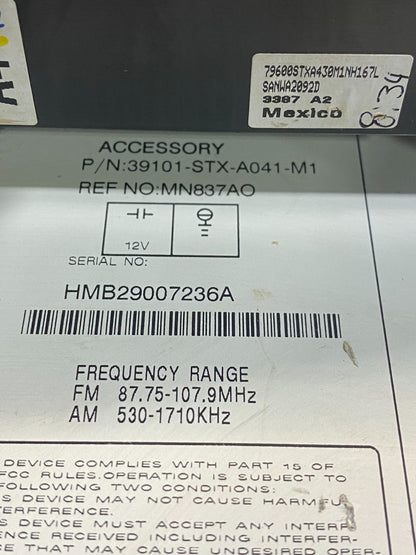 2007 to 2009 Acura Mdx Radio Stereo 6 CD Player Climate Control Pan OE AG7338 DG6