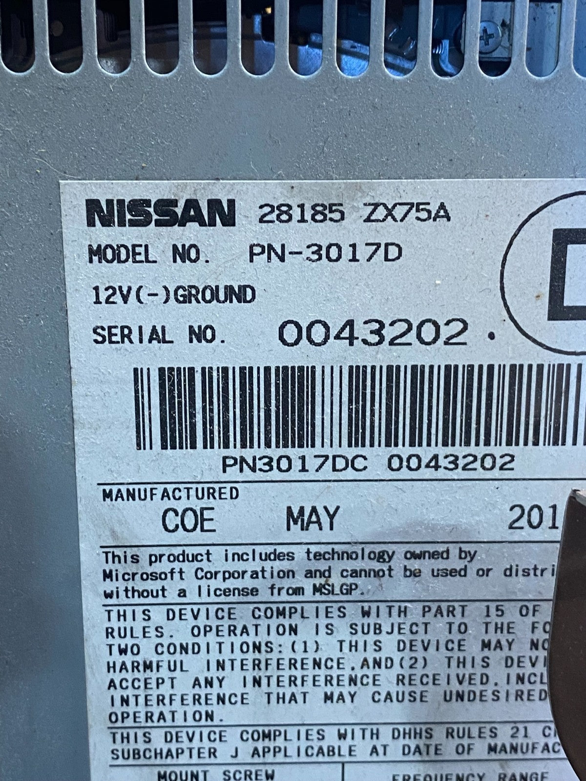 2009 2014 Nissan Maxima Radio Panel Climate Control Bezel Trim AH4806 DG6