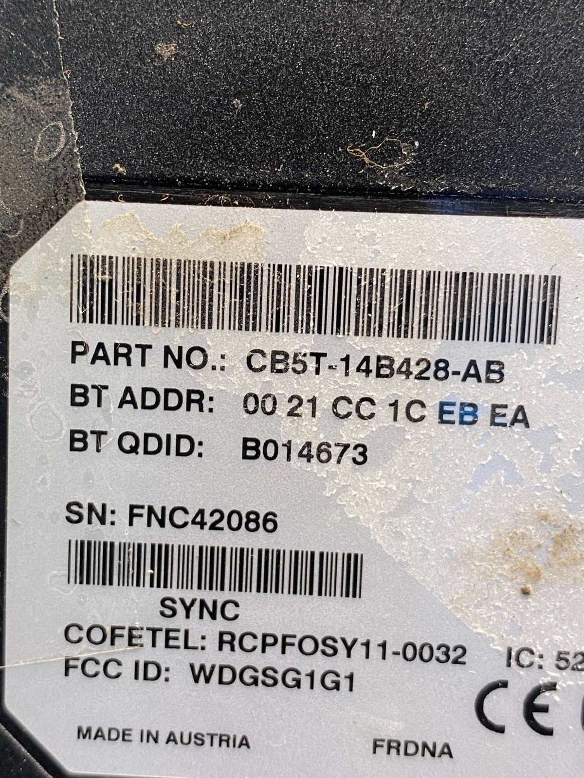 2012 to 2013 Ford Explorer Screen Communication Module AD4931 DG6