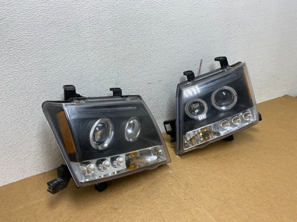 2005-2015 Nissan Xterra Driver Left+Right Set LED Black Headlights AD4480 DW2