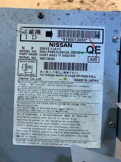 2011-2014 Nissan Murano AM FM Player Radio Receiver  OEM AA3401 DG6