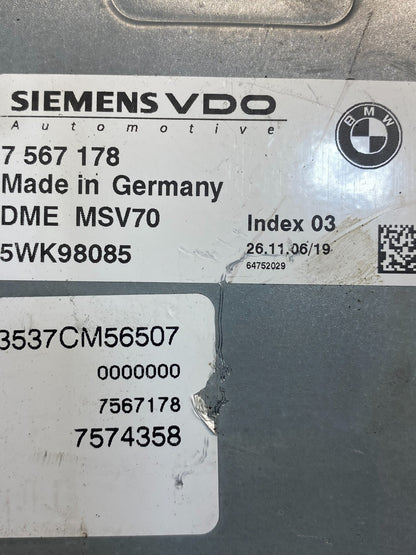 2006-2007 BMW E60 E61 525i 530i ECU ECM Engine Control Module 7567178 AE7488 DW2