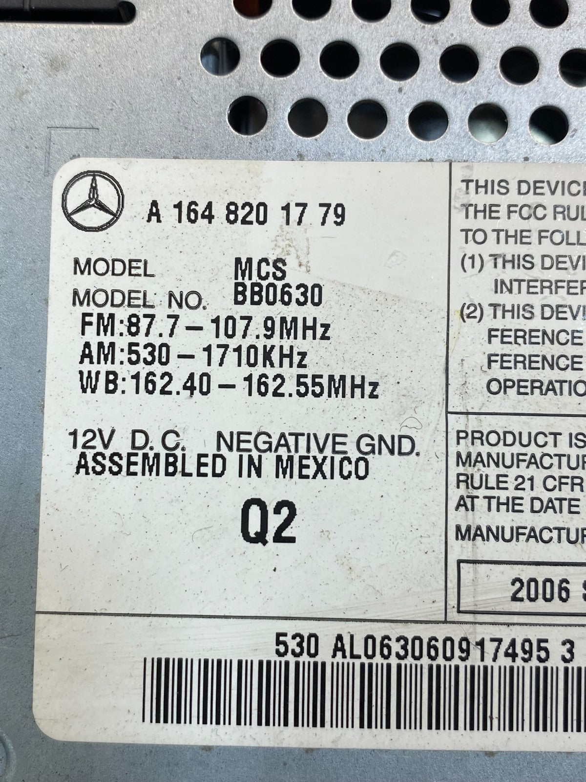 2006 2007 2008 Mercedes ML350 GL450 Radio Navigation Screen Display ad6600 DG6
