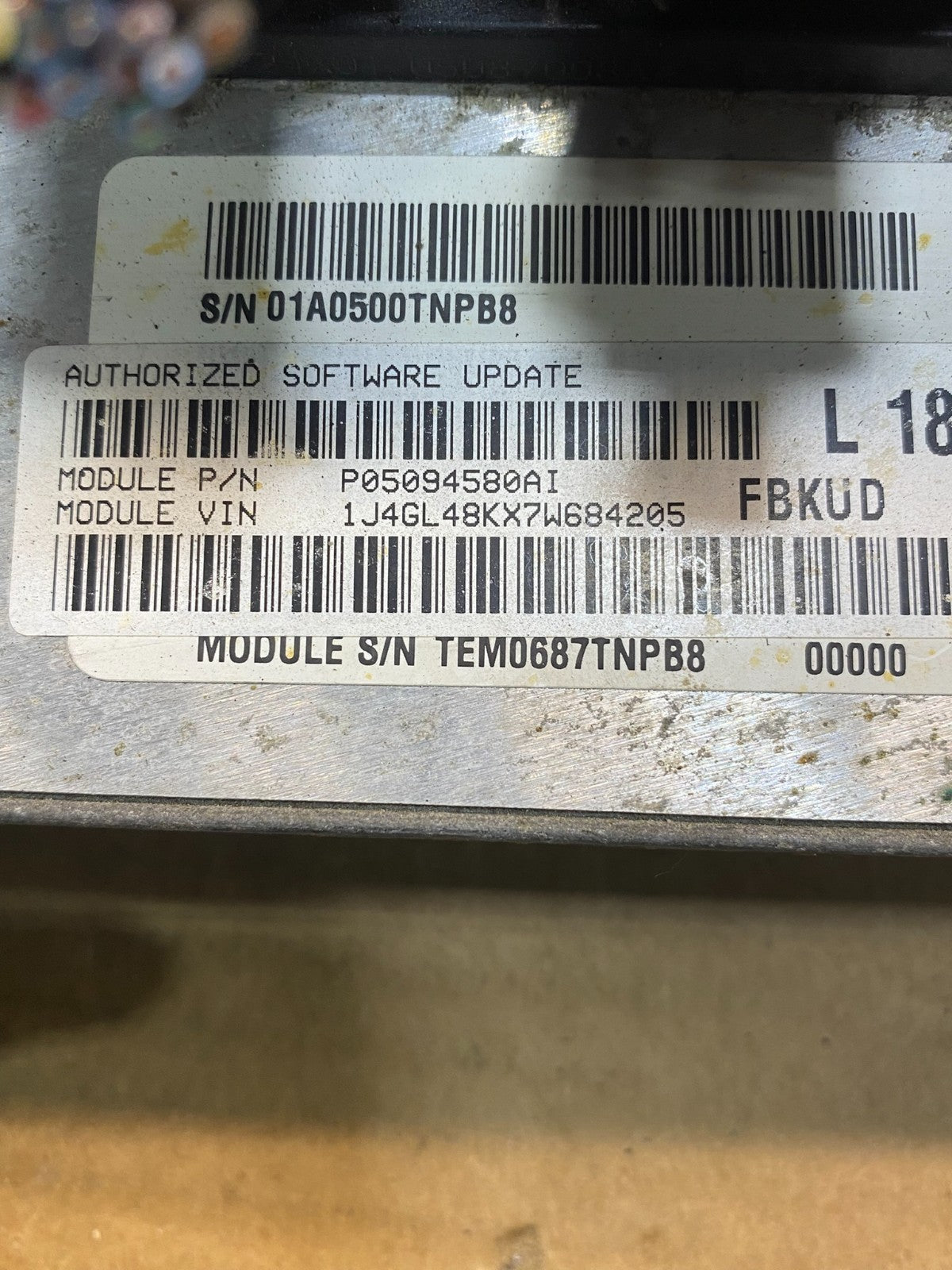 2007 Jeep Liberty Nitro 3.7L Engine Control Unit ECU ECM p05094580ai AC8678 DG1