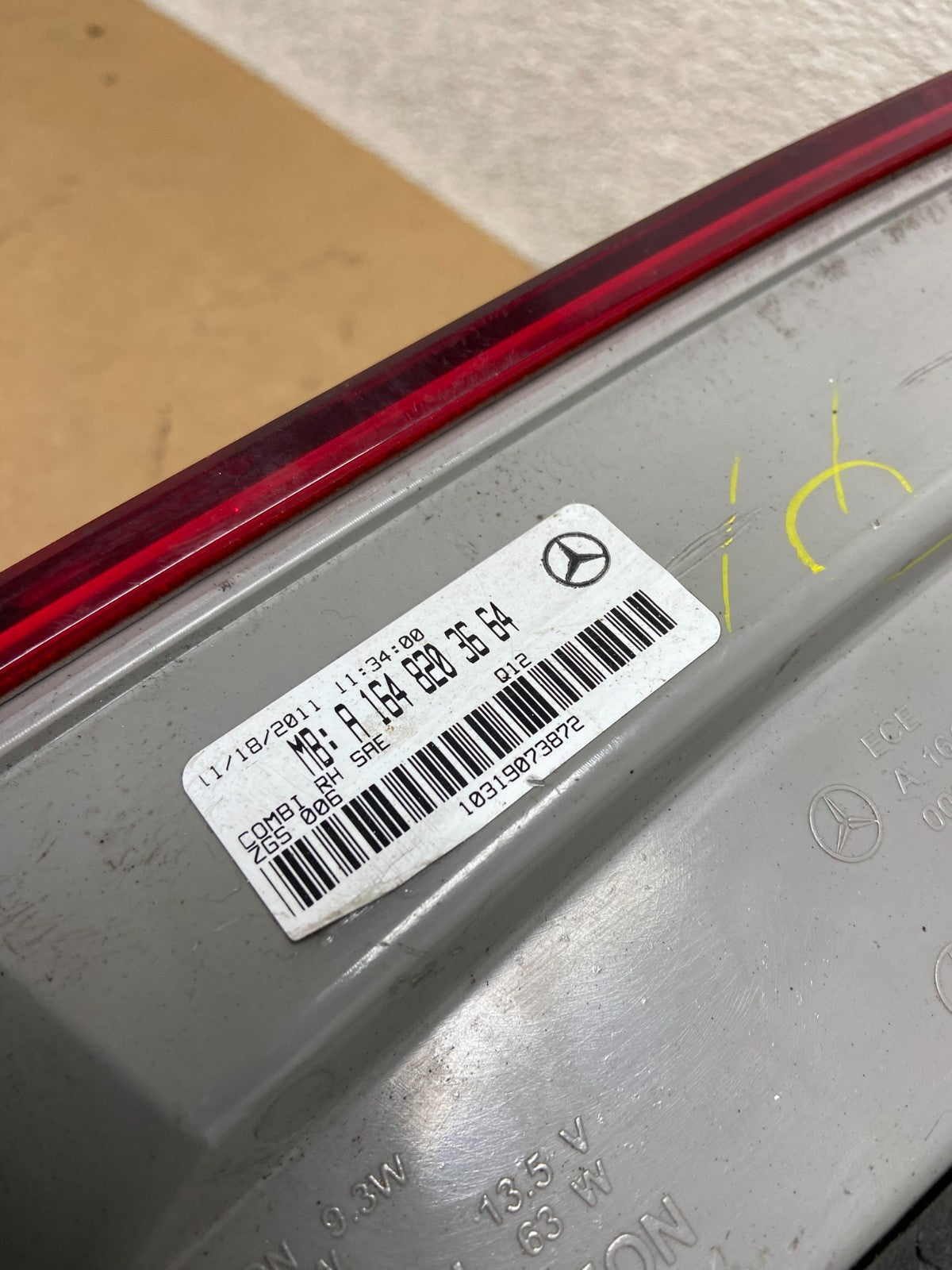 2010 2011 2012 Mercedes GL-Class GL450 Right LED Tail Light OEM AA0258 DW6