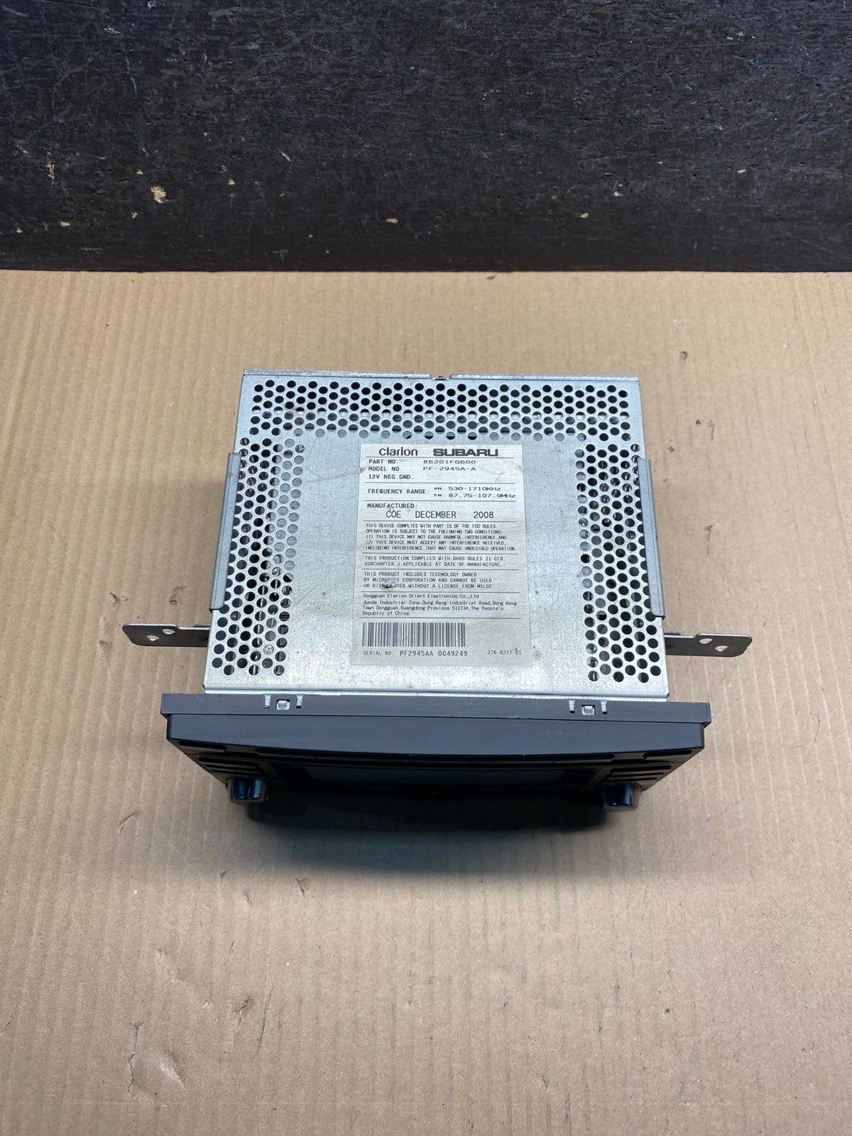2008 - 2013 Subaru Impreza Radio AM/FM CD Player AI0347 DG3