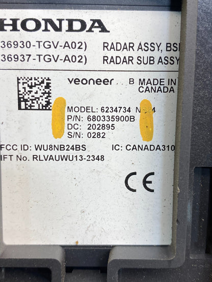 2021 - 2025 Acura TLX Right Passneger Blind Spot Sensor Radar Module AE0127 DG3