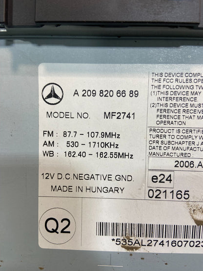 2005-2009 Mercedes CLK320 CLK350 W209 Command CD Player Unit Radio Navi Y7569 DG8