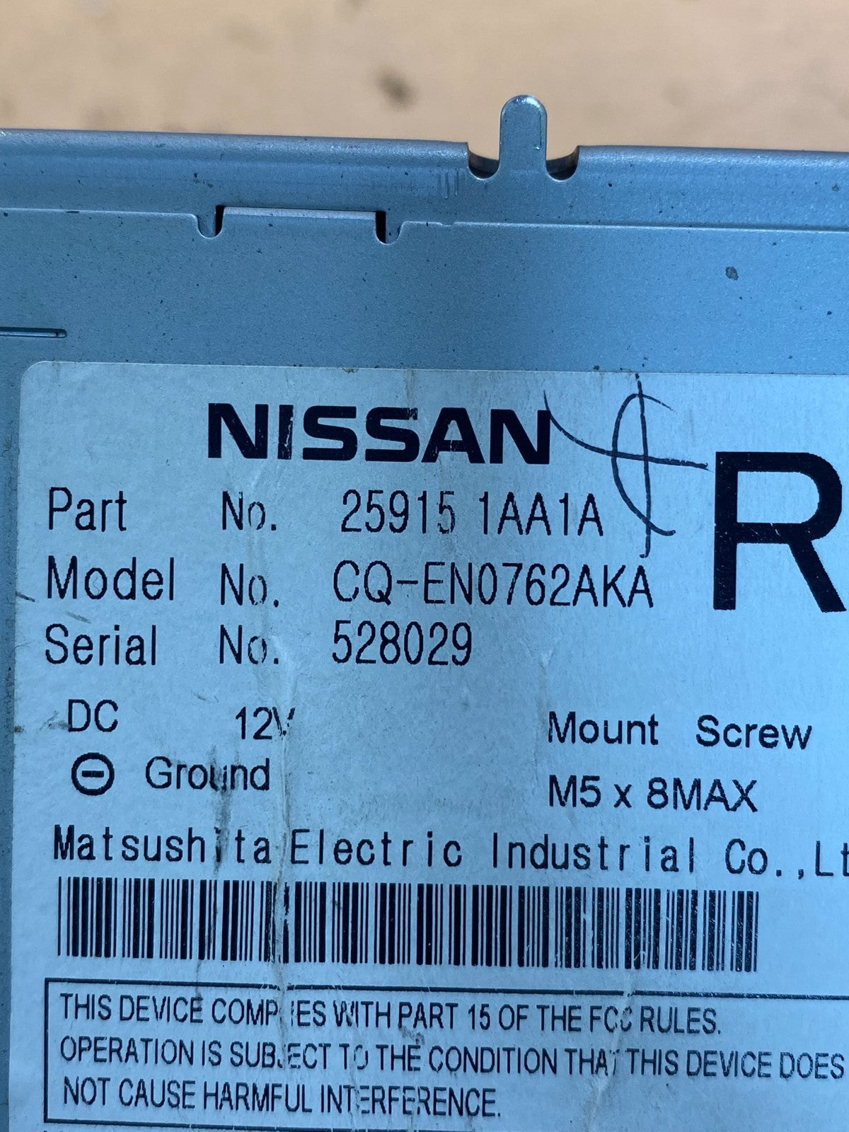 2009-2012 Nissan Murano AM FM CD Player Radio Receiver AC8022 DG6