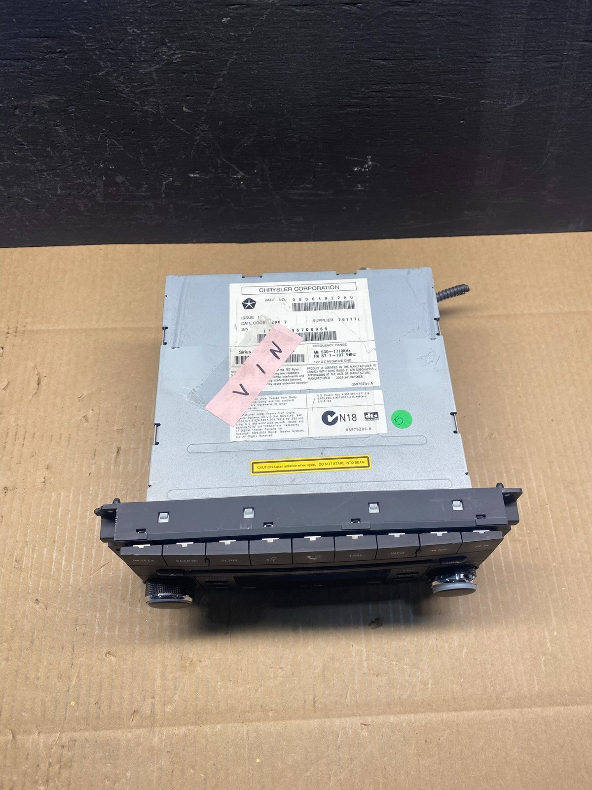 2007-2012 Chrysler Dodge Jeep Ram Radio CD MP3 AUX Receiver ad1501 DG3