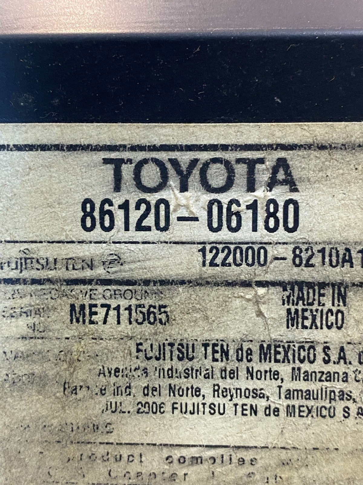 2007 to 2009 Toyota Camry Radio CD Player Climate Control Bezel ad3620 DG6