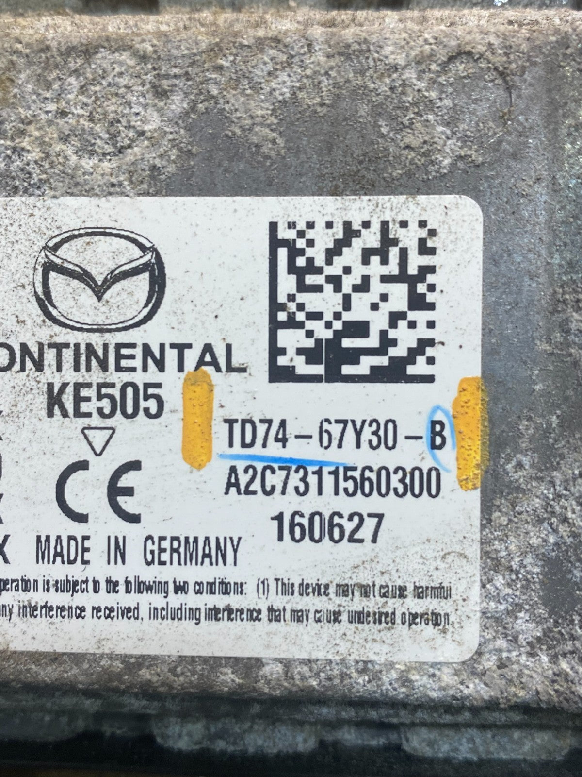 2008 to 2015 Mazda CX9 CX-9 Right Passenger Blind Spot Sensor Module ac4201 DG2