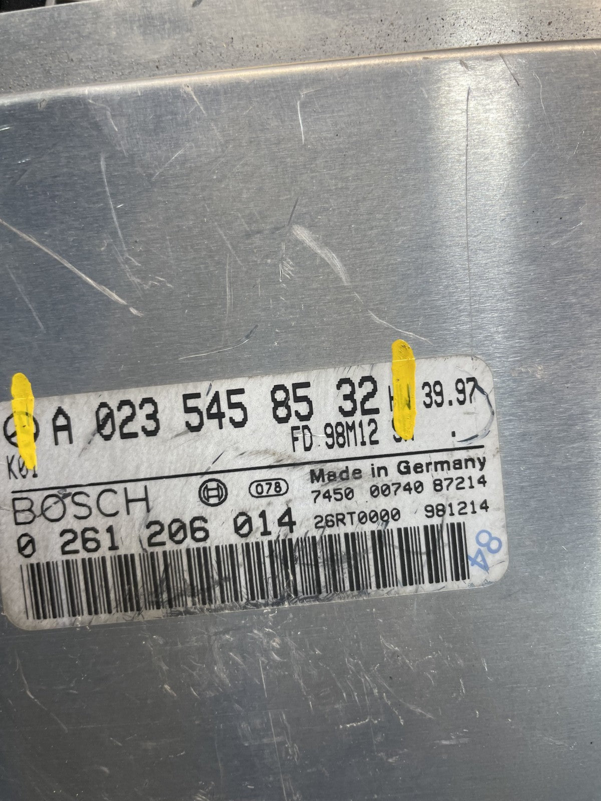 1997 2000 Mercedes C230 ECU ECM Engine Control Module Unit S8308 DG3